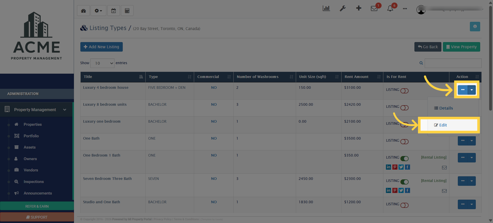 Edit Listing Details