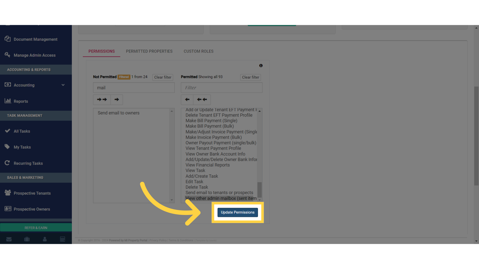 Click 'Update Permissions'