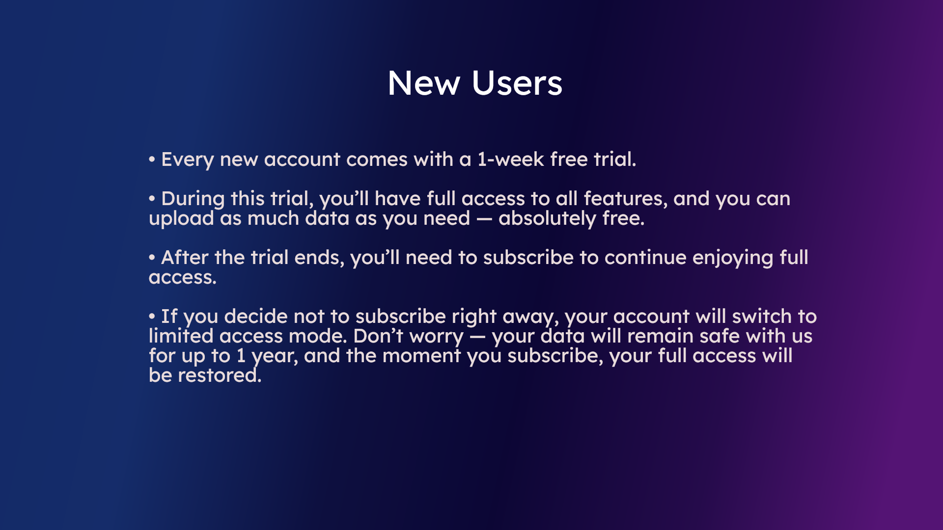 For New Users