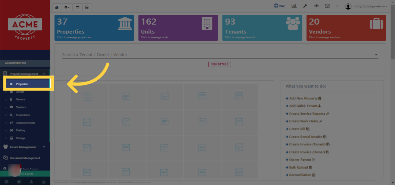 Go to the properties list from the left navigation