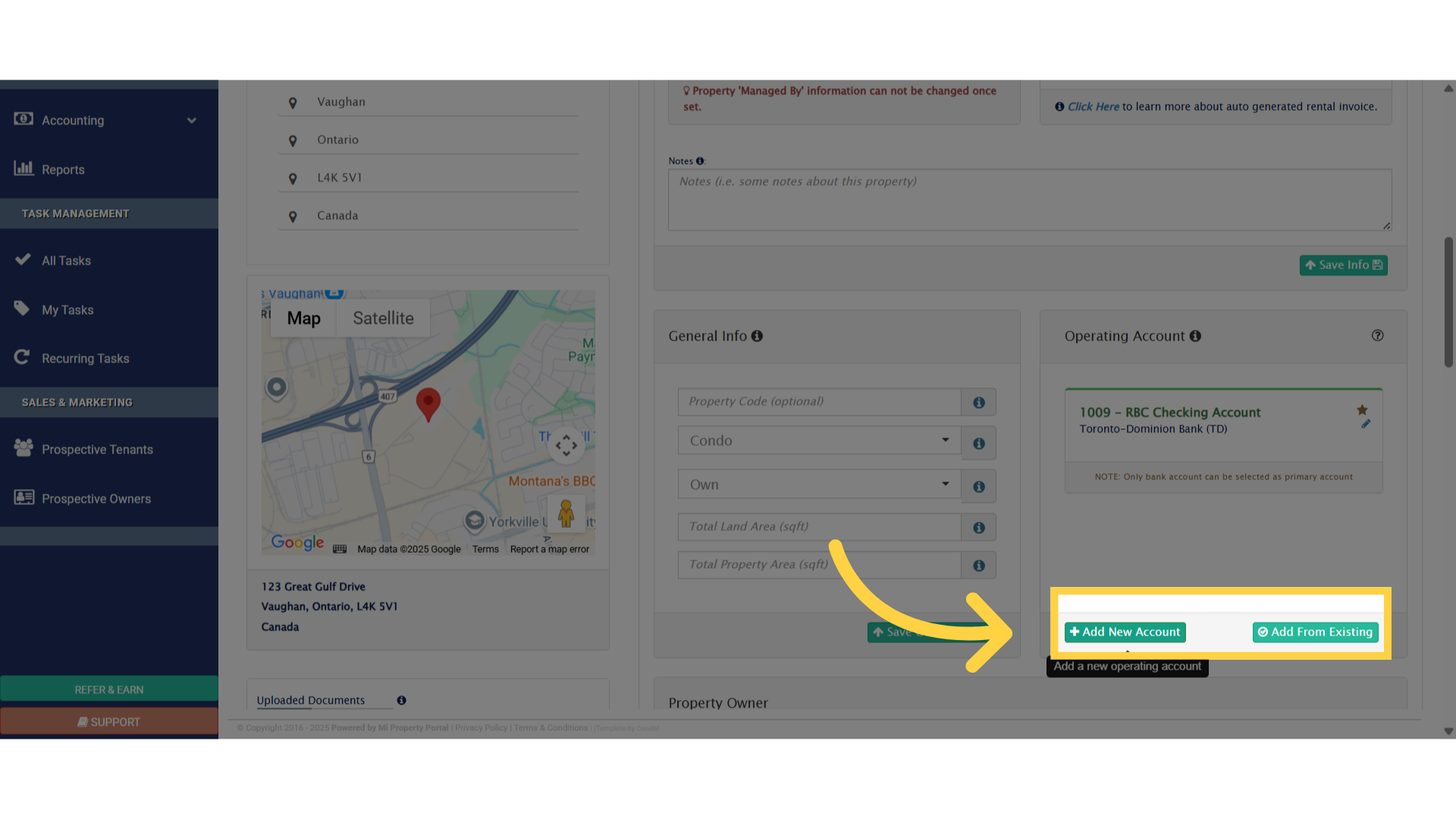Click 'Add New Account'