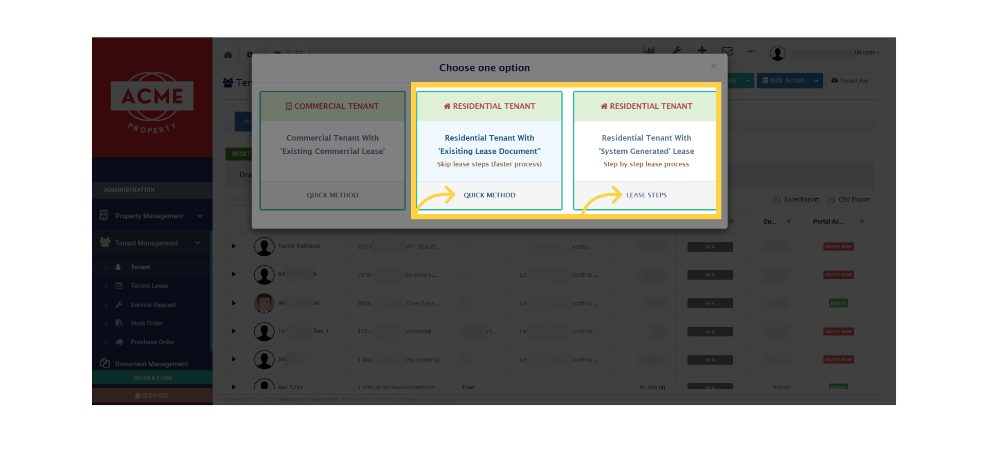 Okay Now back to Tenant List view page, and after clicking on add new tenant