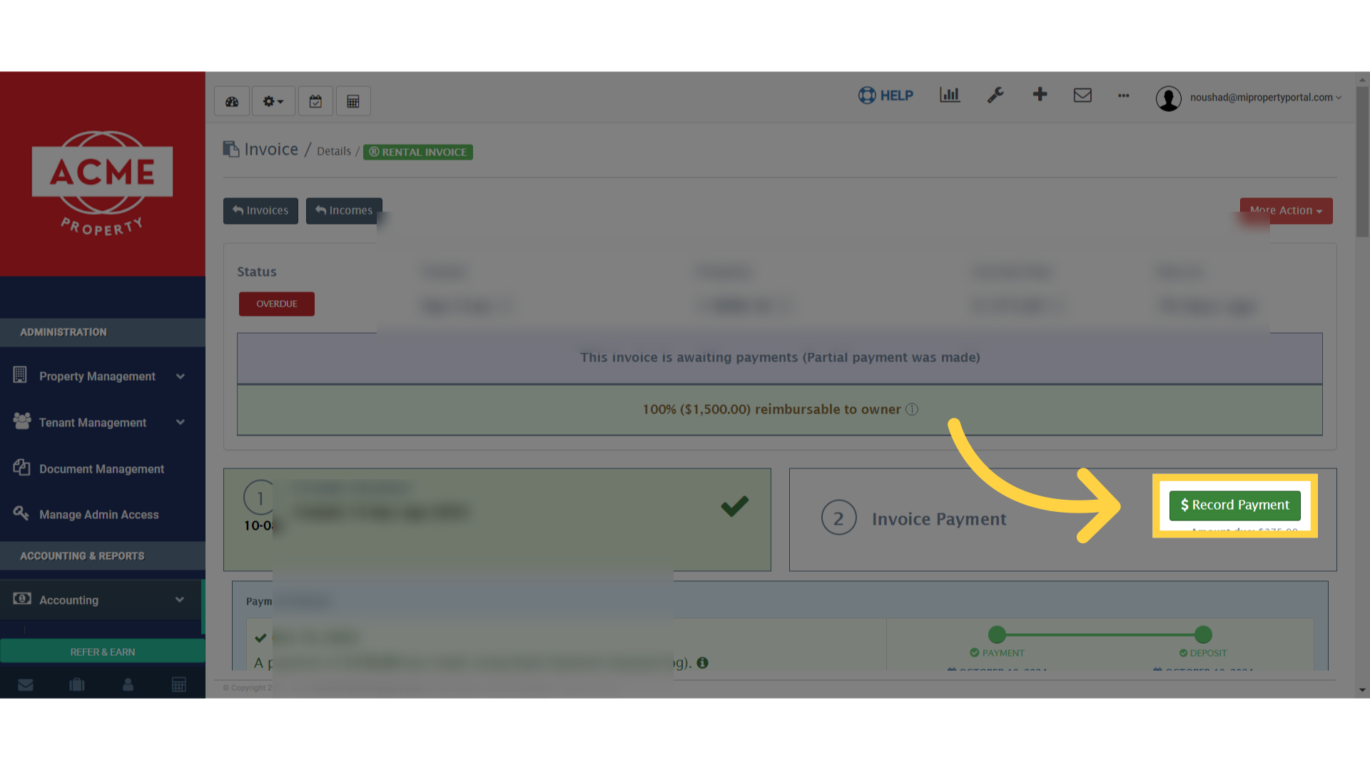 Click 'Record Payment'