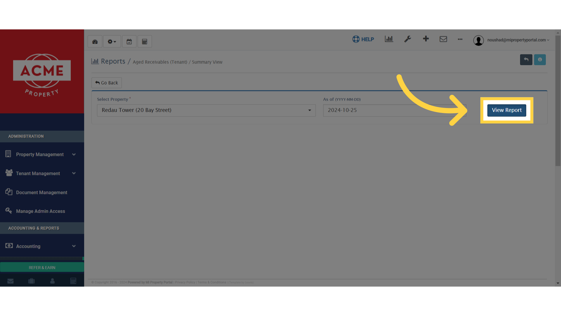 Click 'View Report'