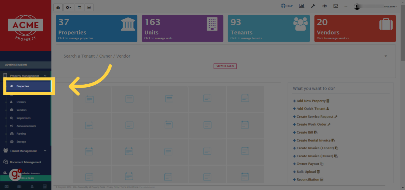 Select 'Properties' from the dropdown options.
