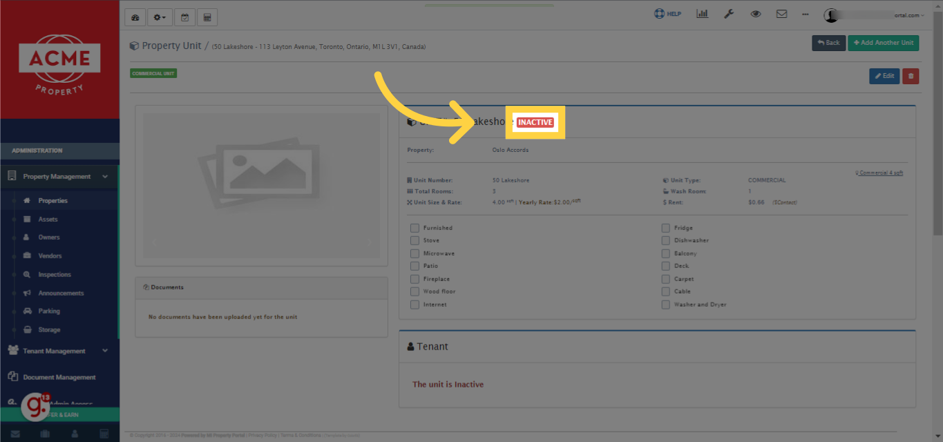 Click 'INACTIVE'