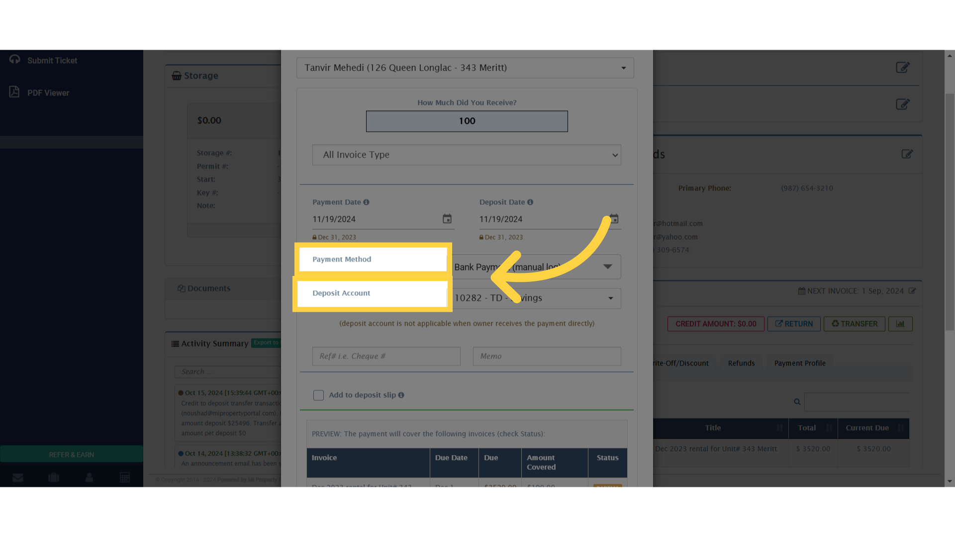 Click 'Payment Method'