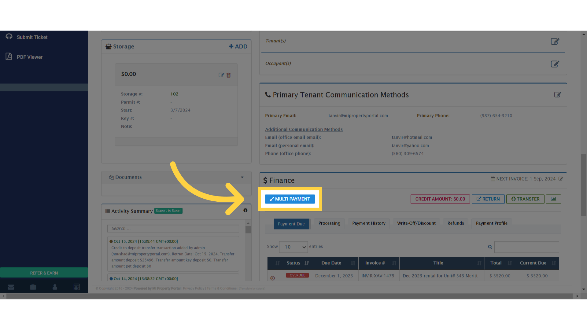 Click 'Multi Payment'