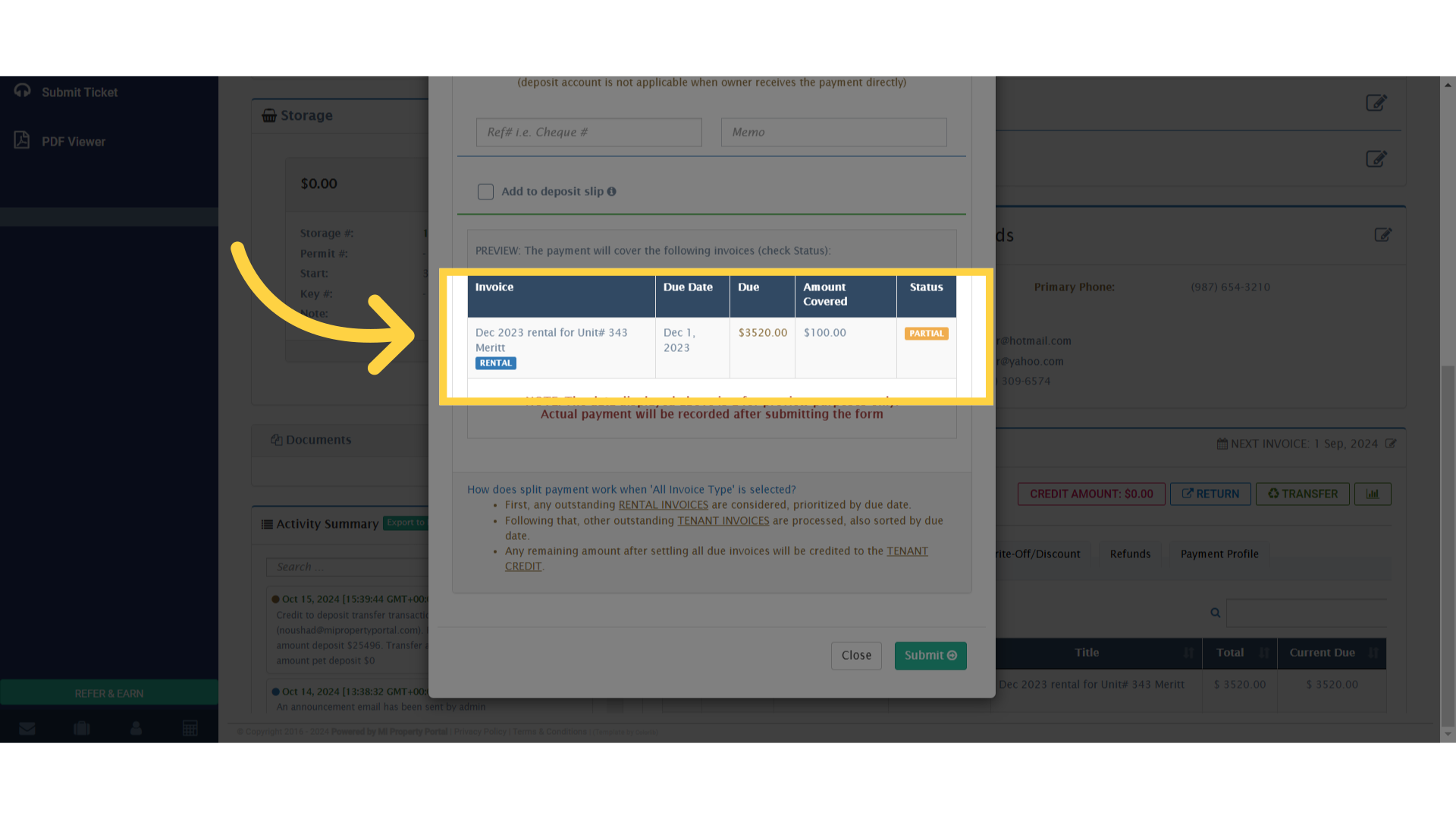 Click 'Close Submit'