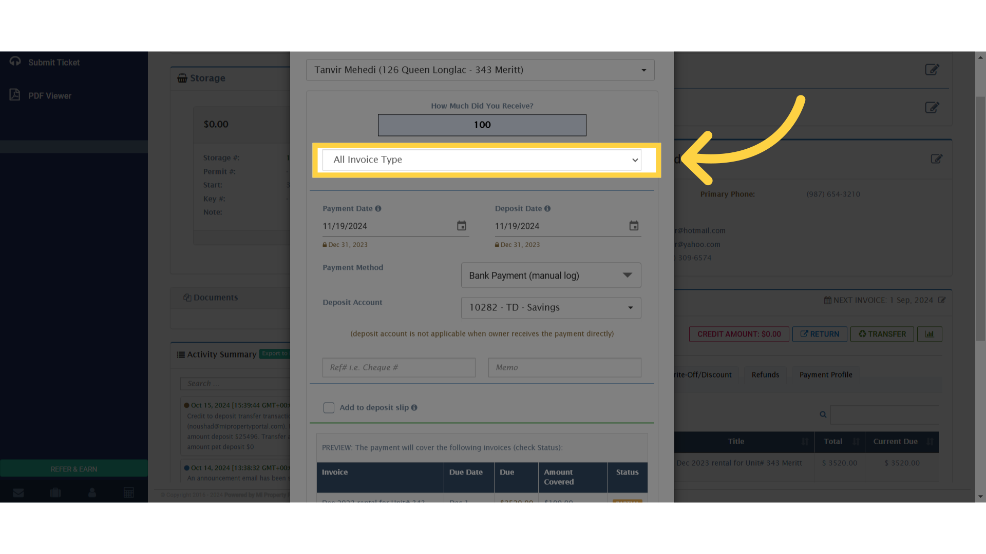 Click 'Payment Method'