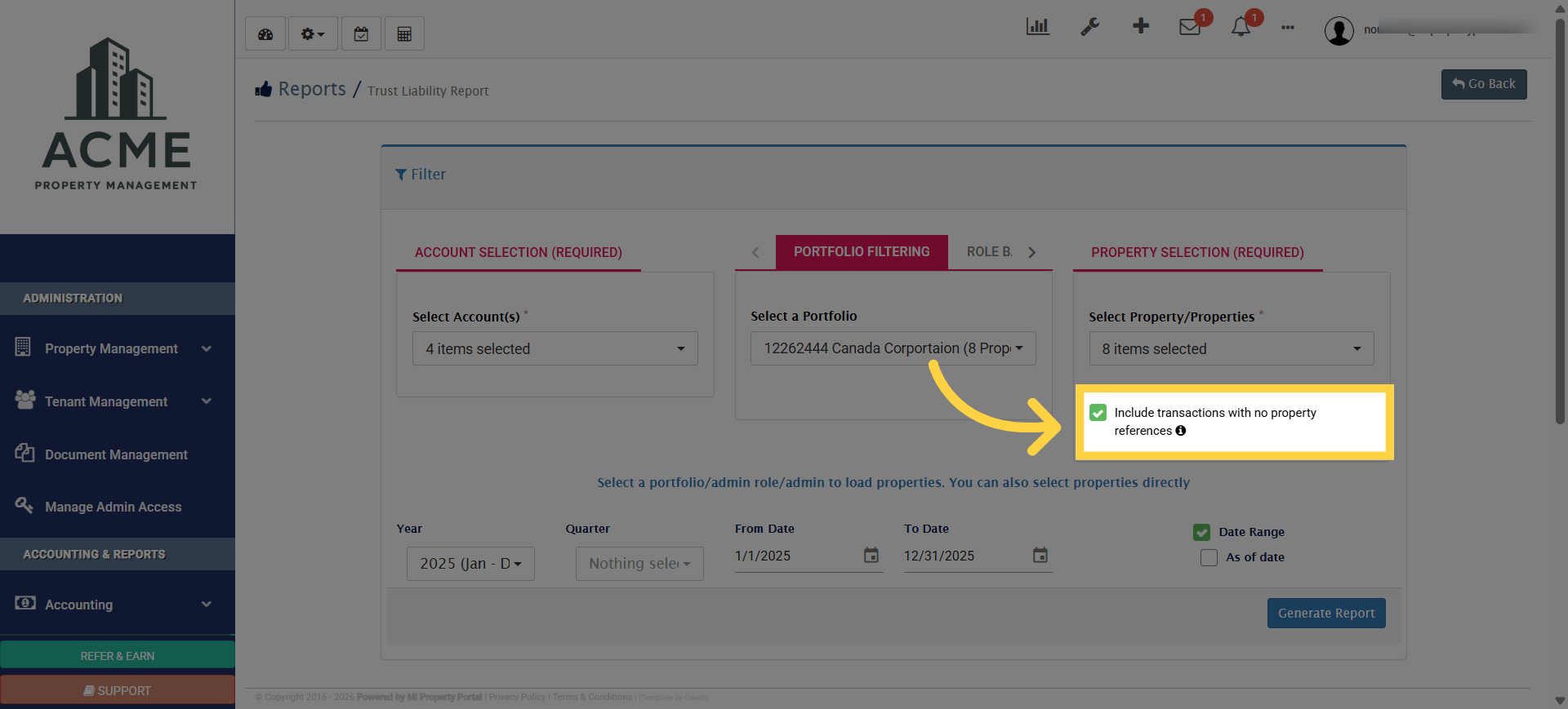 Toggle Property Reference Filter