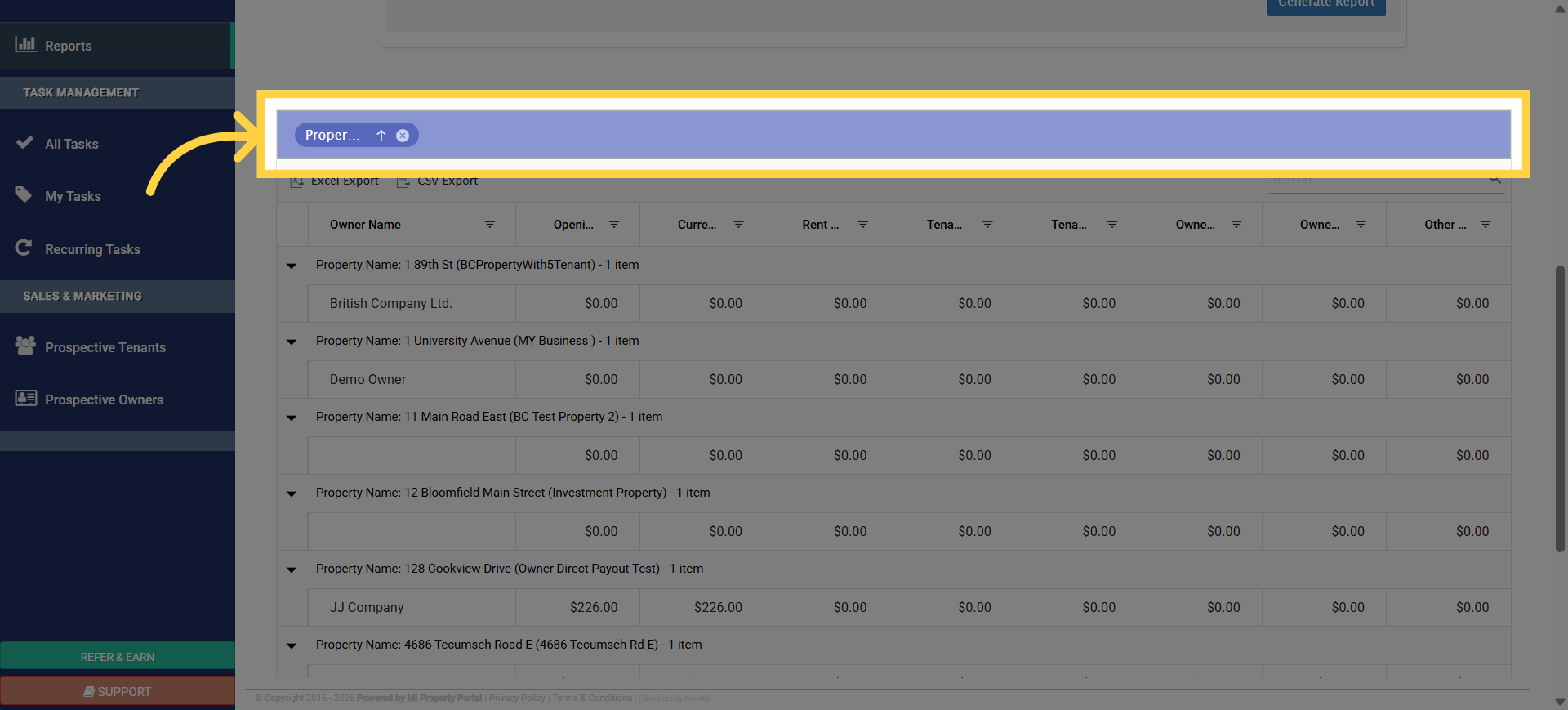 Group by Property Name