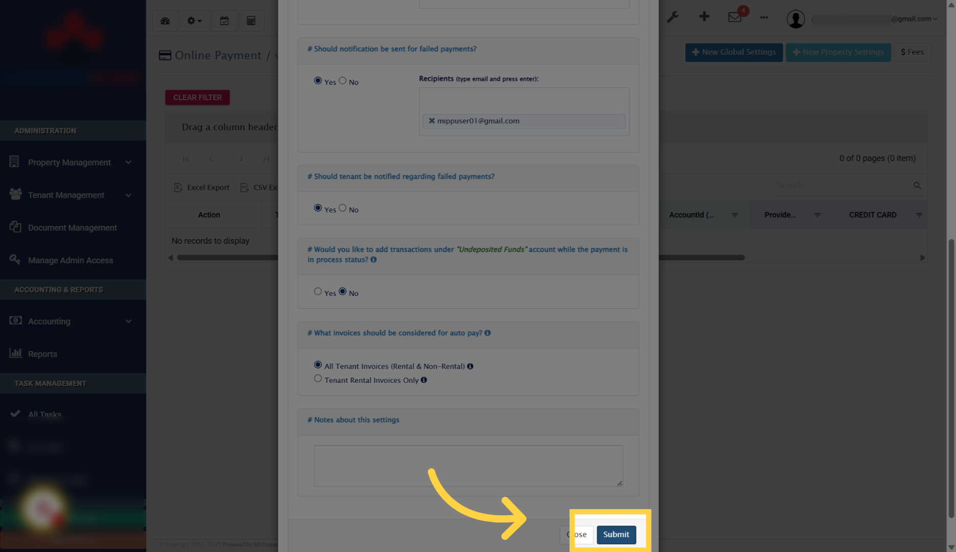 Submit Payment Profile