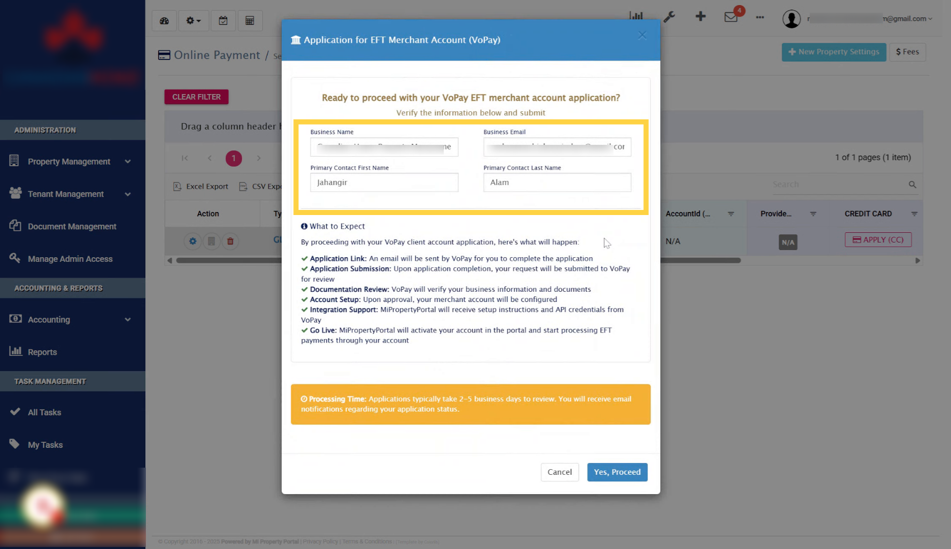 Enter Primary Email Address