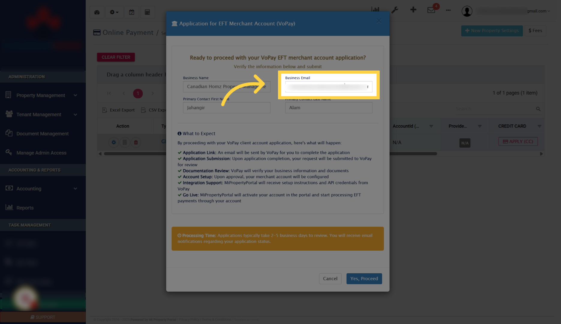 Check or update Primary Email if needed
