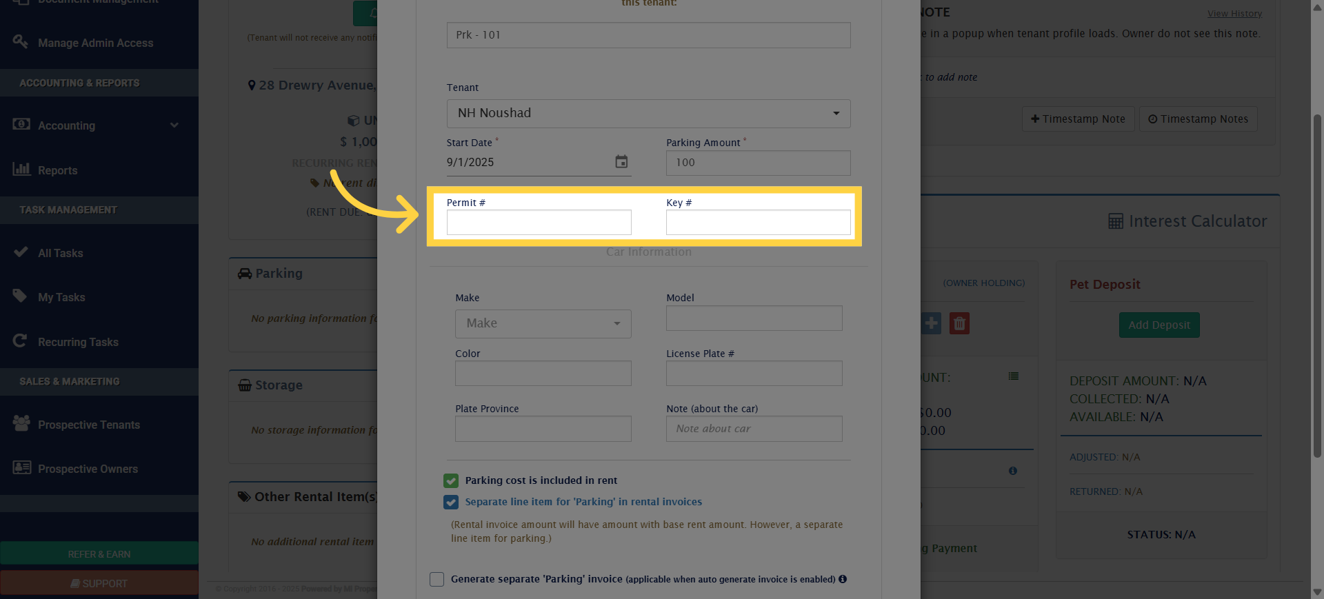 Click 'Permit #'