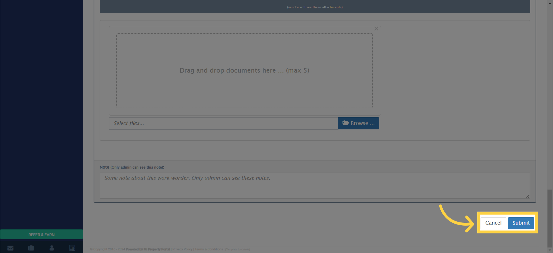 Submit the Work Order.