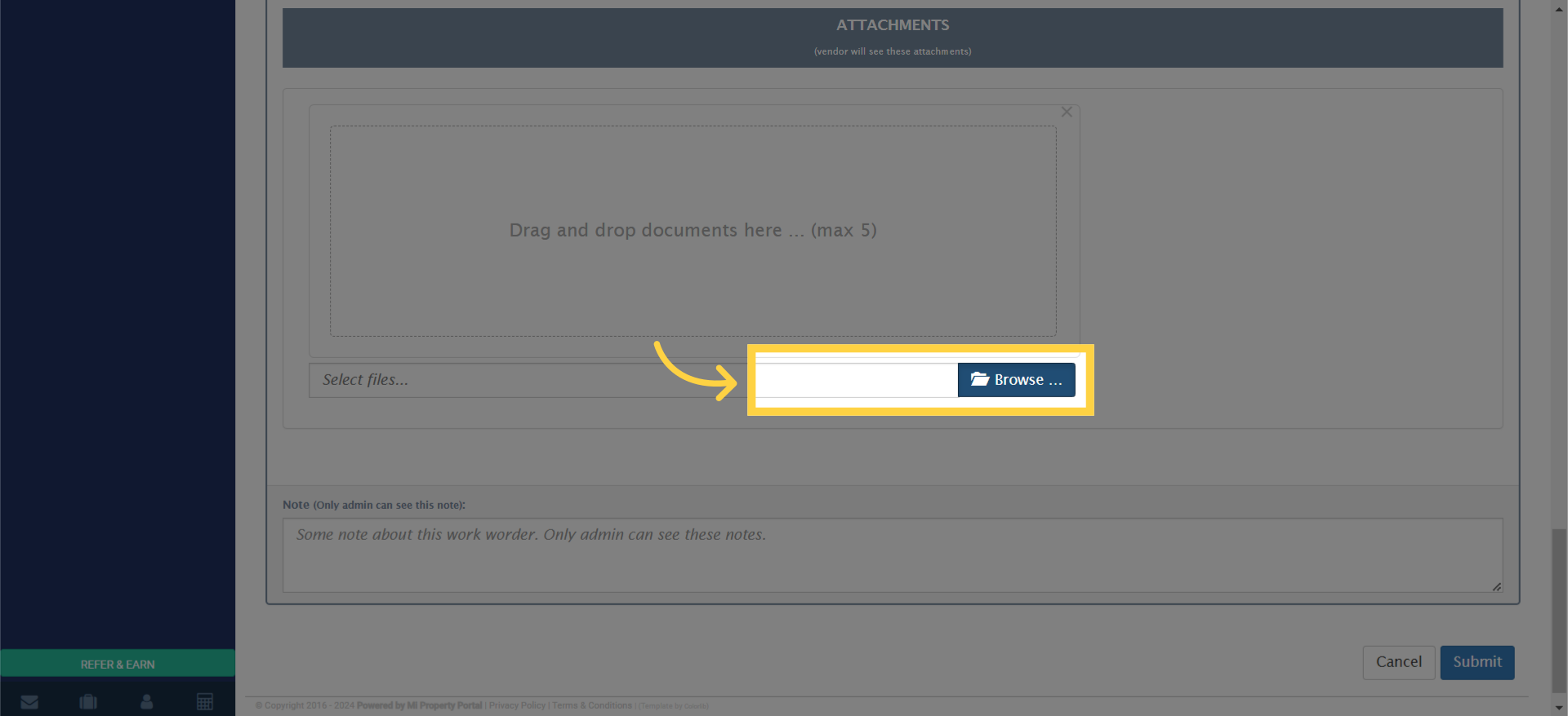 Submit the Work Order.