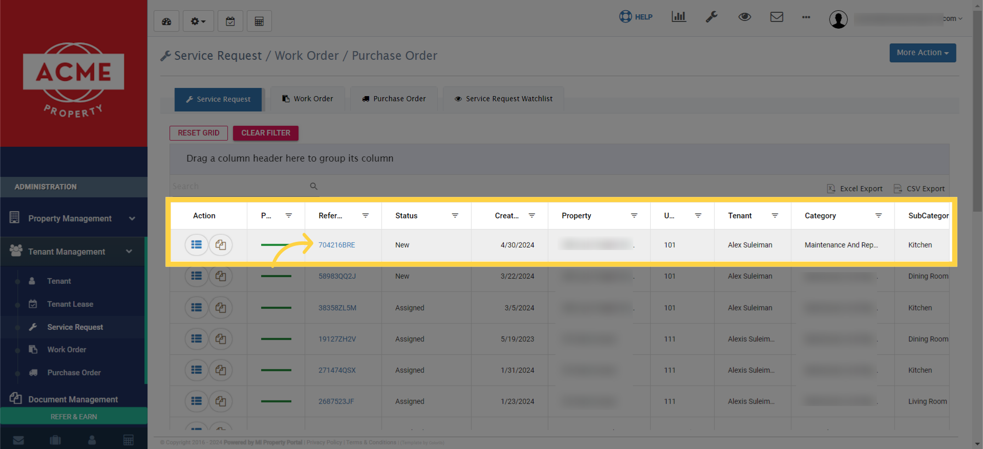 click on the 'View Details' icon.