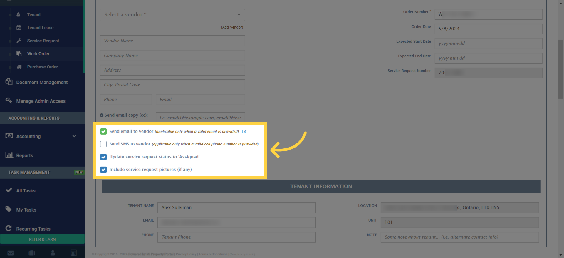 Select the required options by ticking the boxes accordingly.