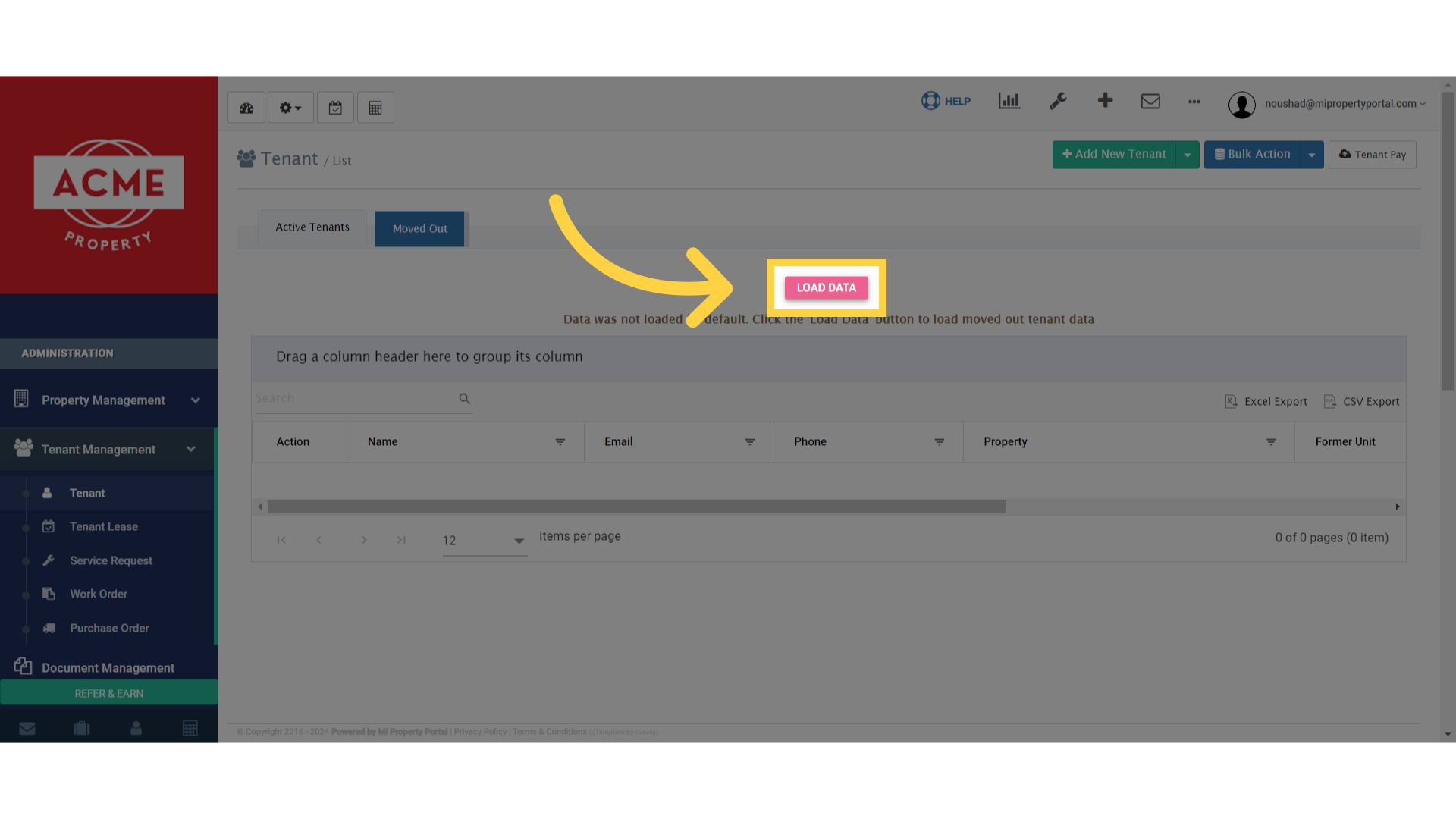 Click 'Load Data'