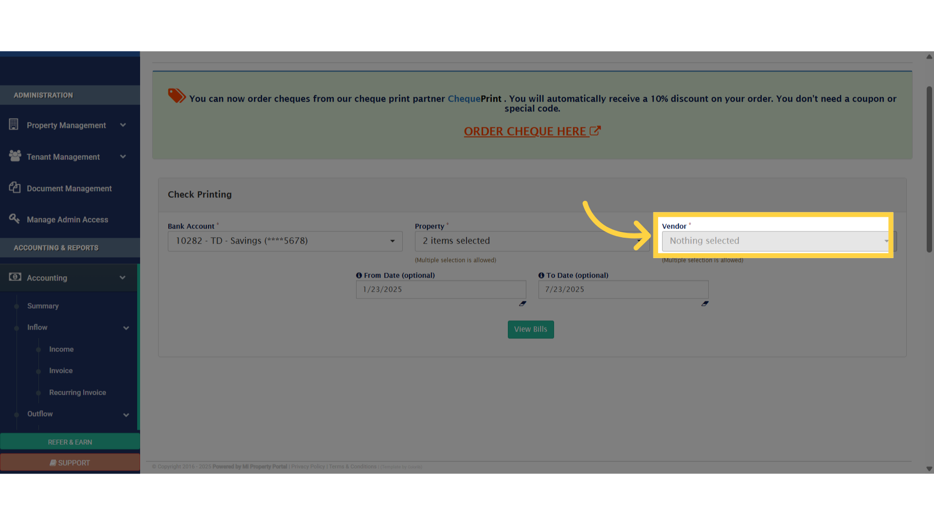 Click 'Nothing selected'