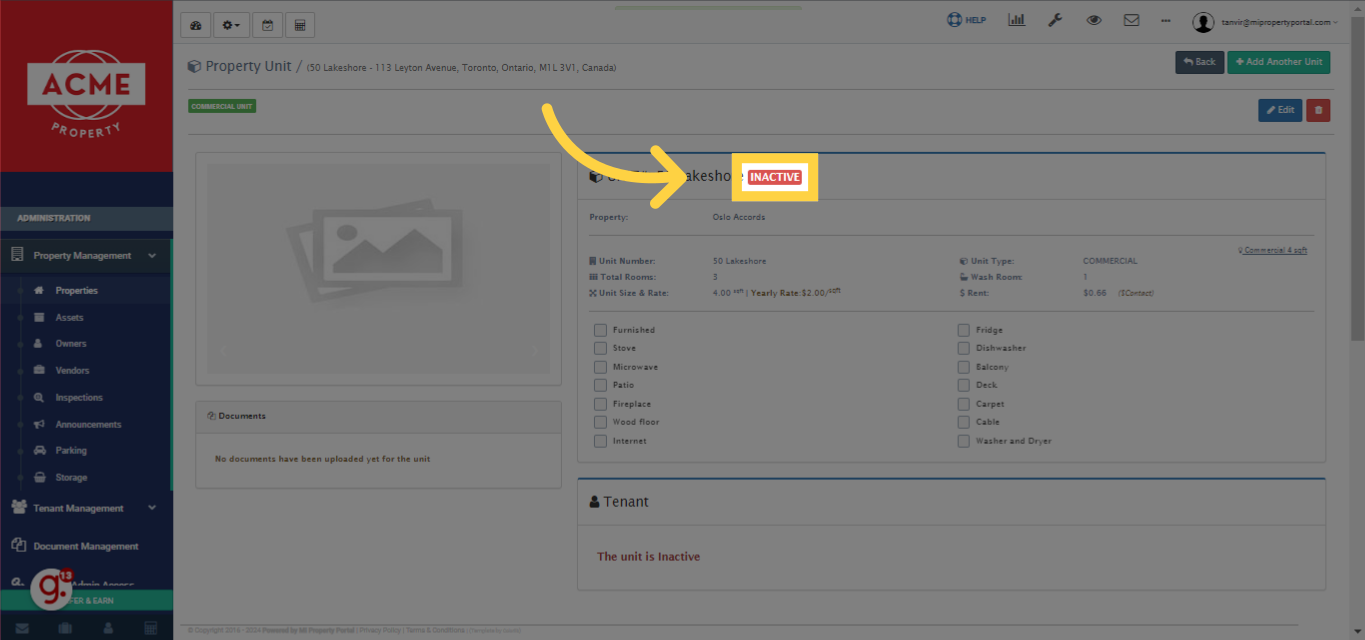 Click 'INACTIVE'