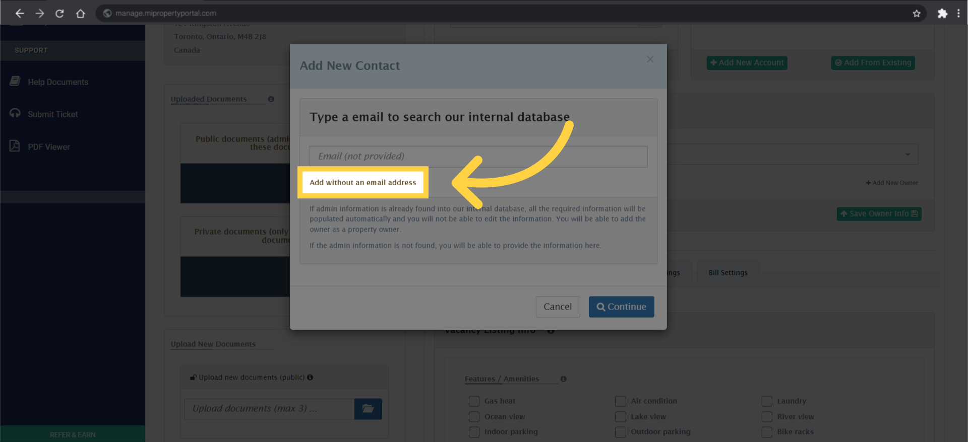 Choose to 'Add without an email address' if necessary