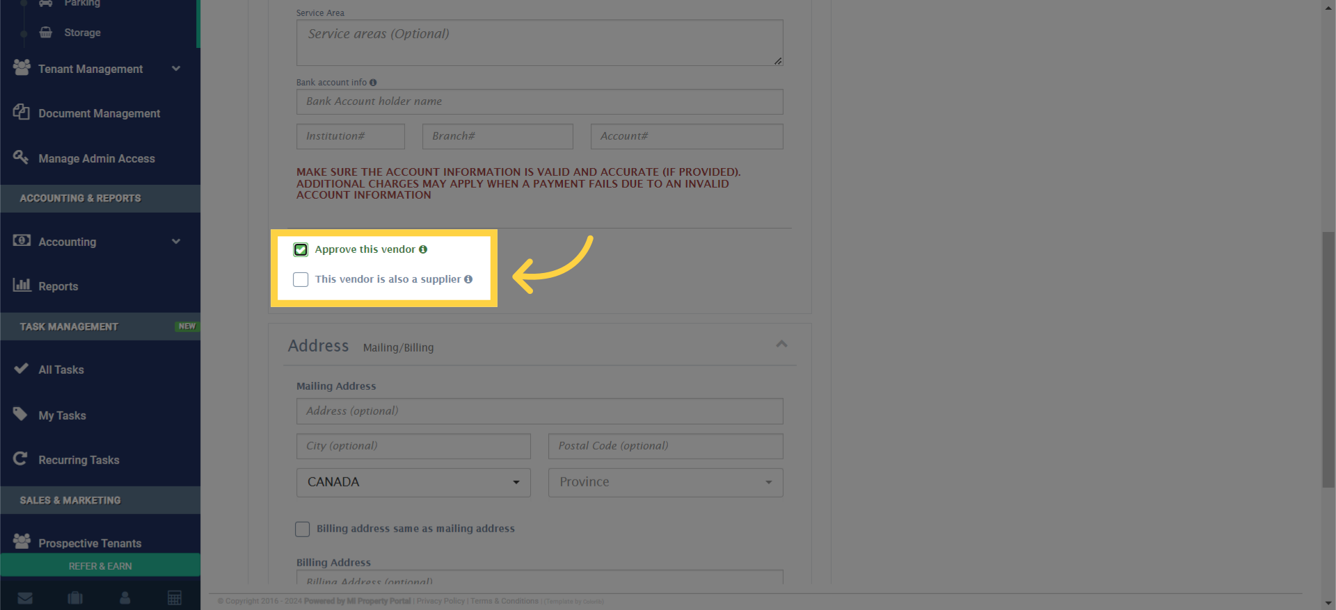 tick the appropriate boxes 
