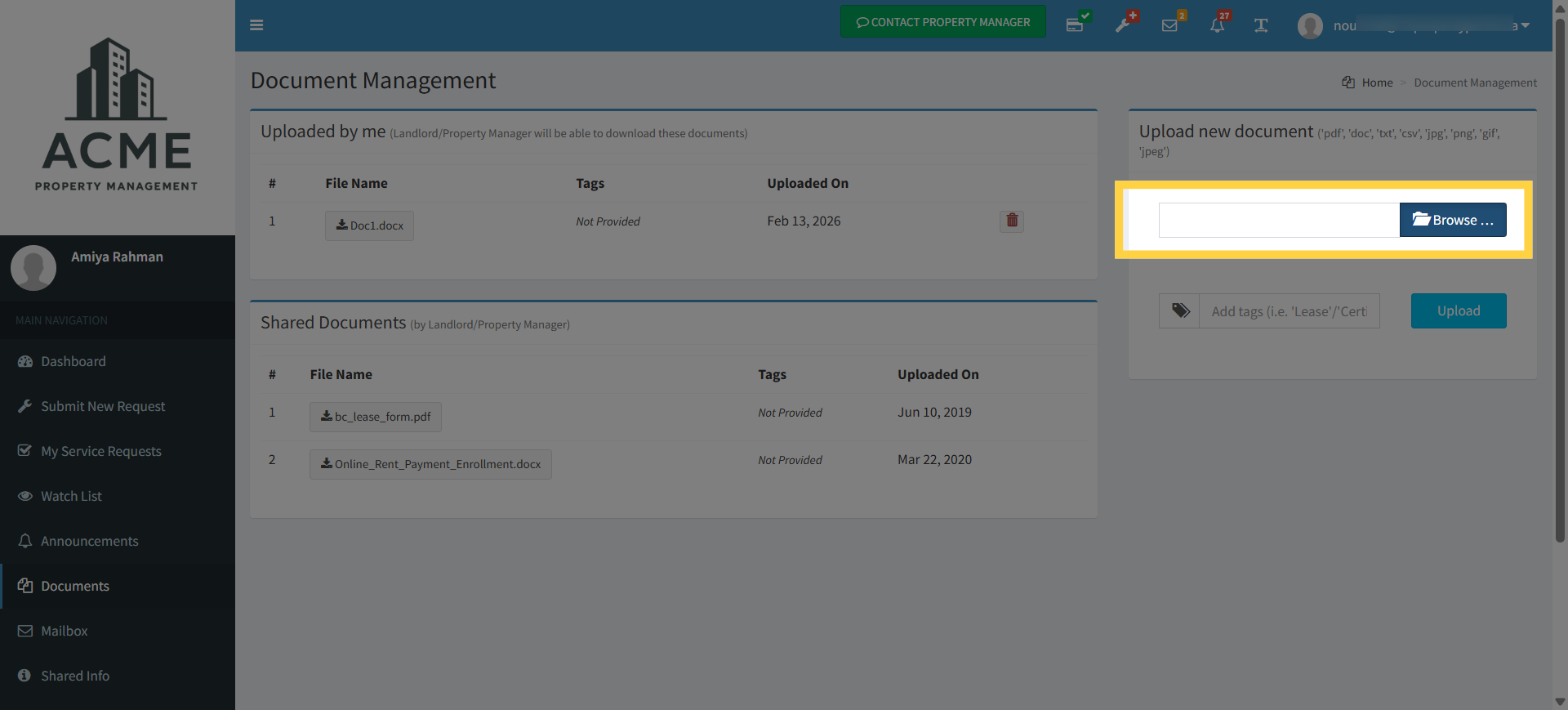 Open File Upload Dialog