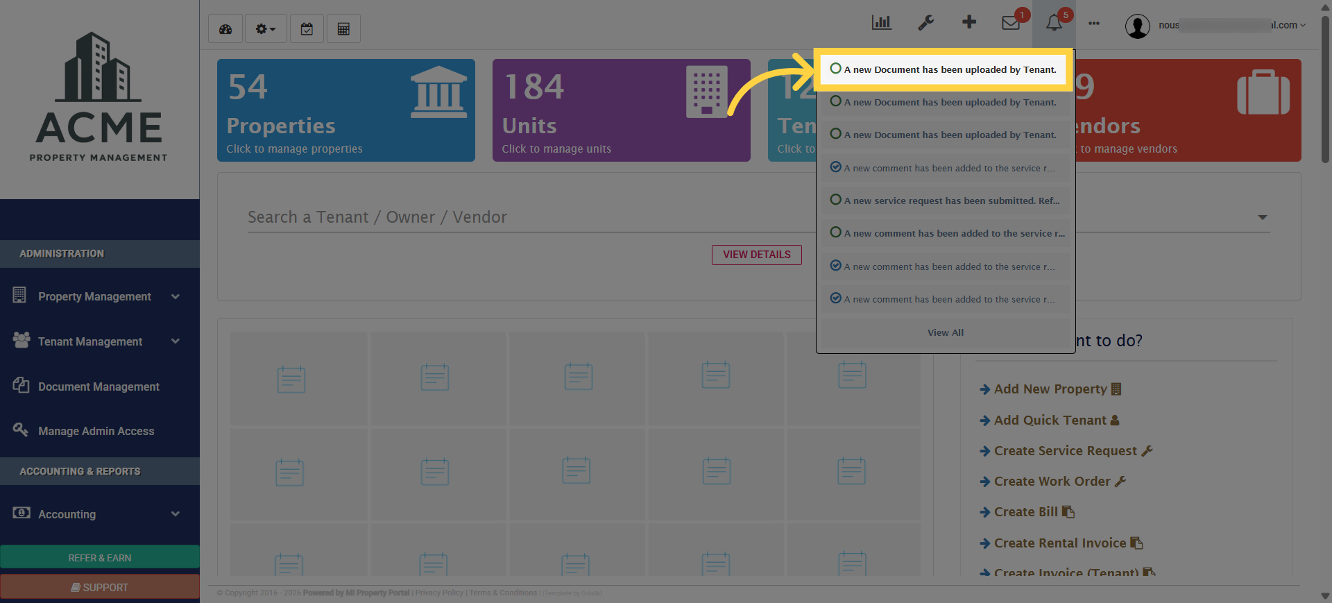 View Document Upload Notification