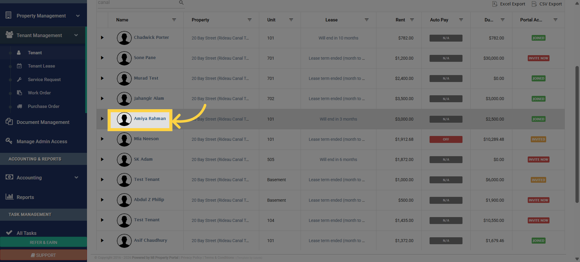 Choose Specific Tenant