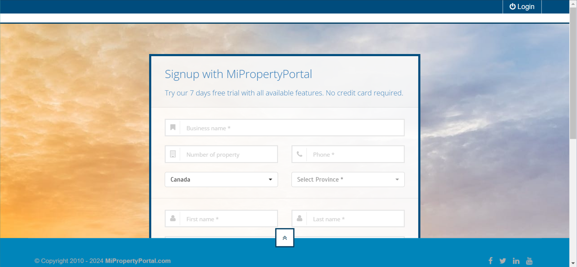 Signup Page Appears
