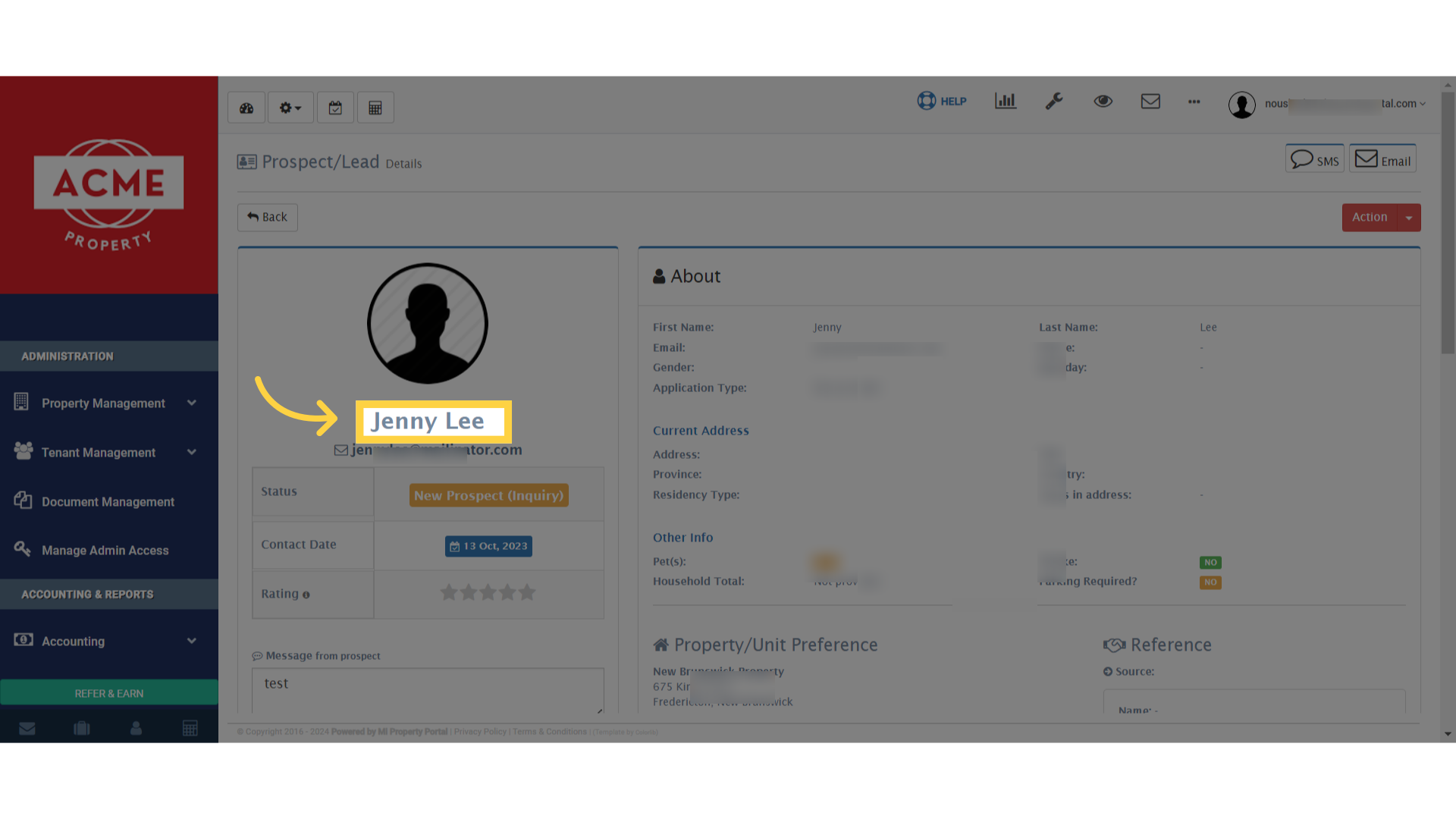 Scroll down on the left side of the User Profile Basic Information