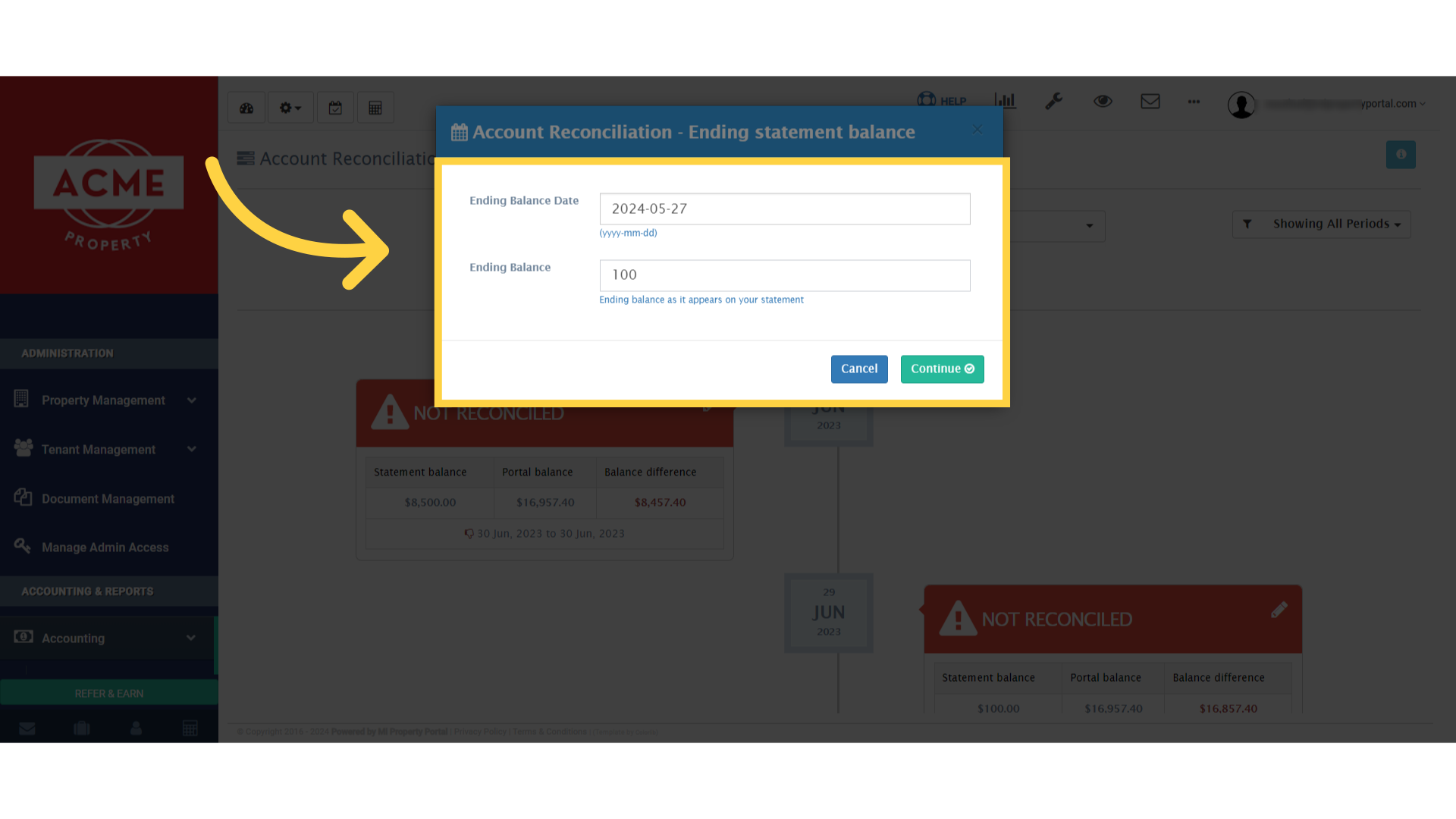 Fill in the required information and click 'Continue.'