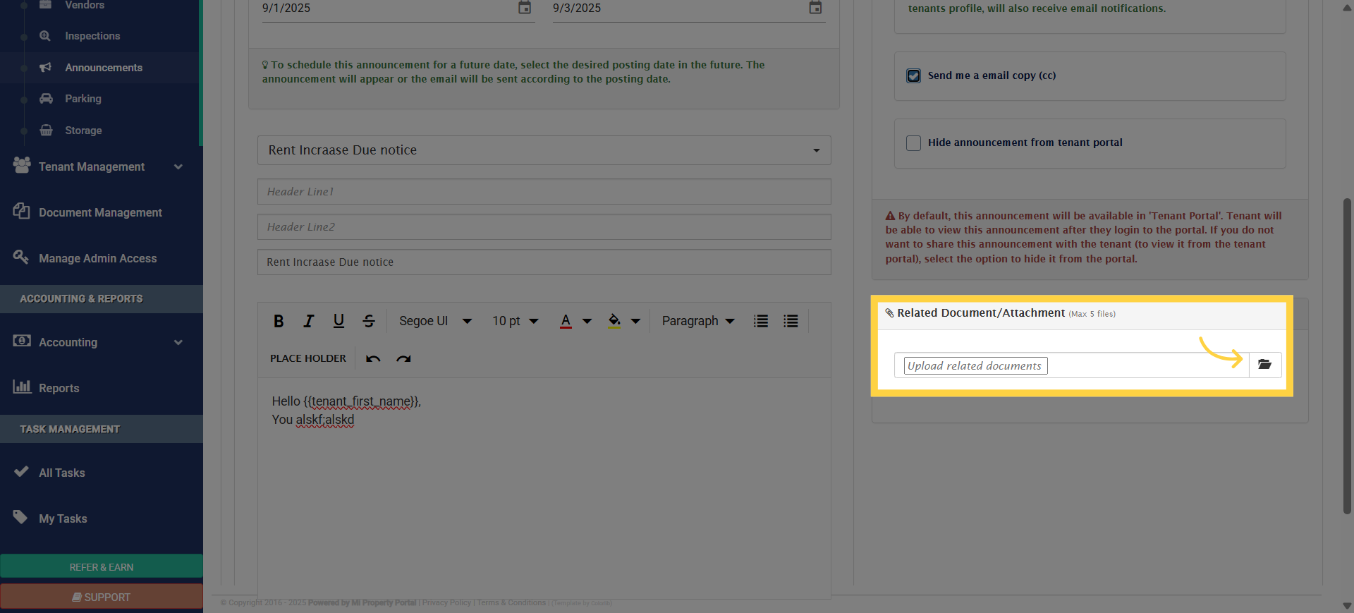 Click 'Related Document/Attachment (Max 5 files)'
