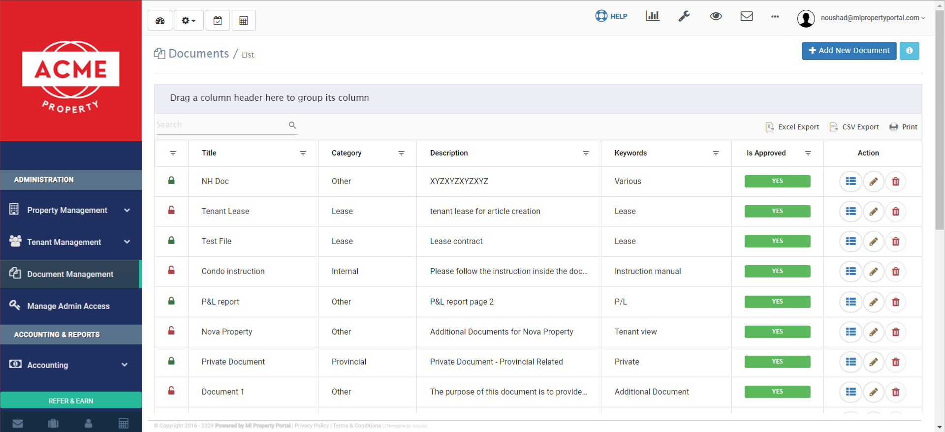 Your newly uploaded document will now be visible on the 'Documents/List' page.
