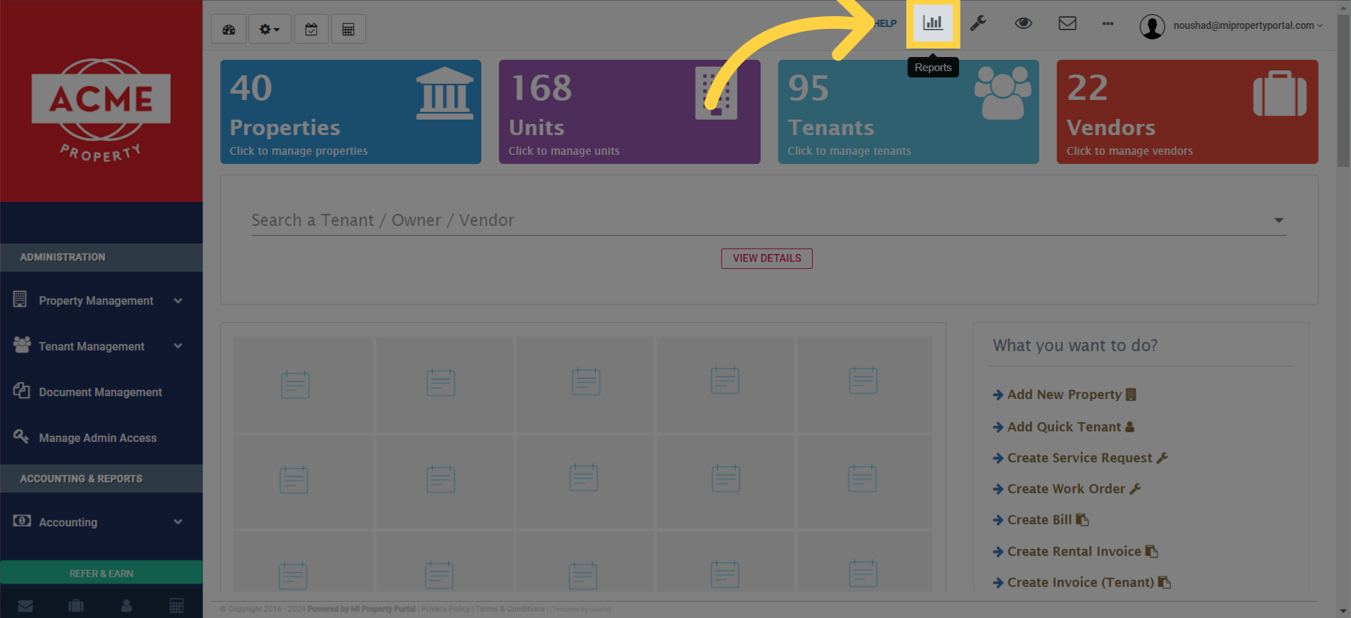 First, go to report section.
