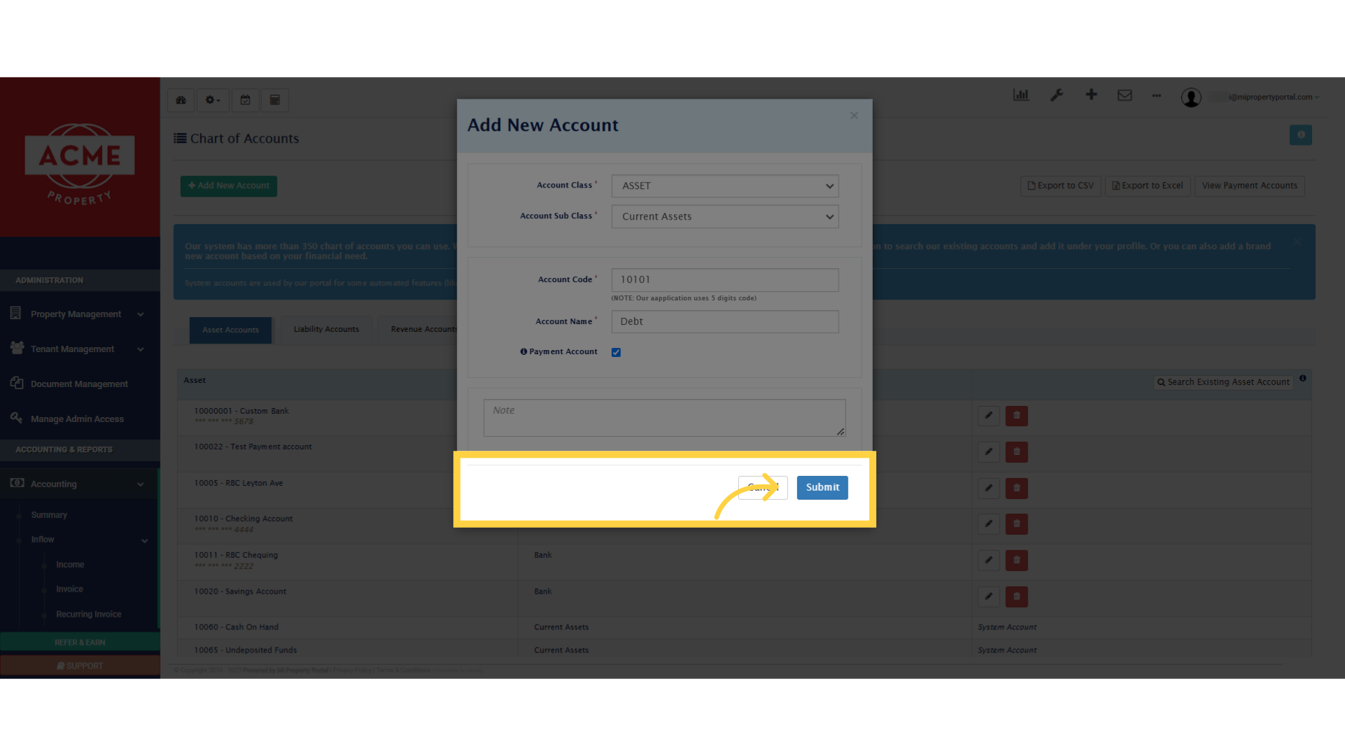 Click 'Cancel Submit'