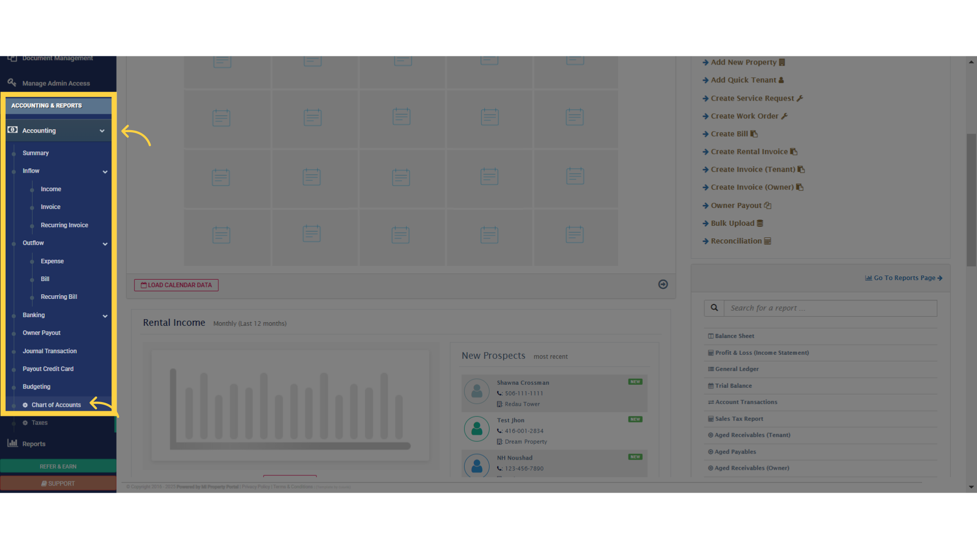 Click 'Chart of Accounts'