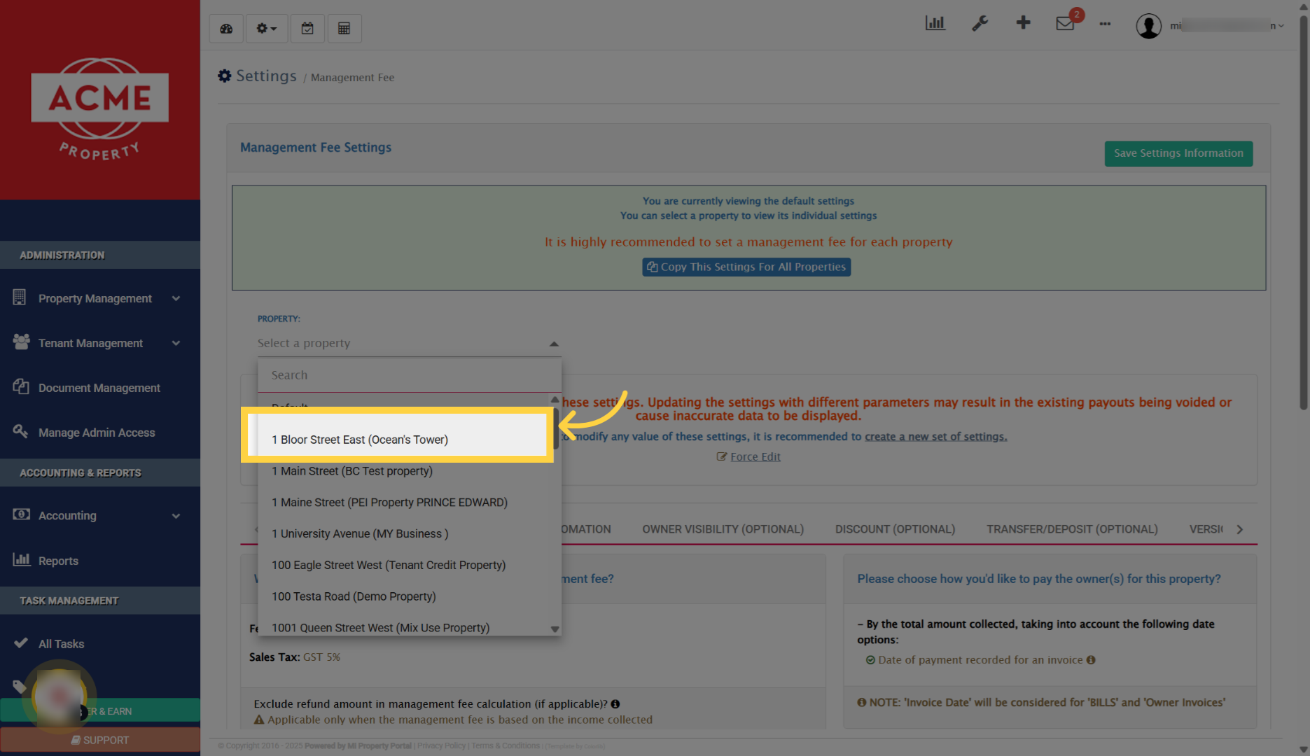 Choose Specific Property