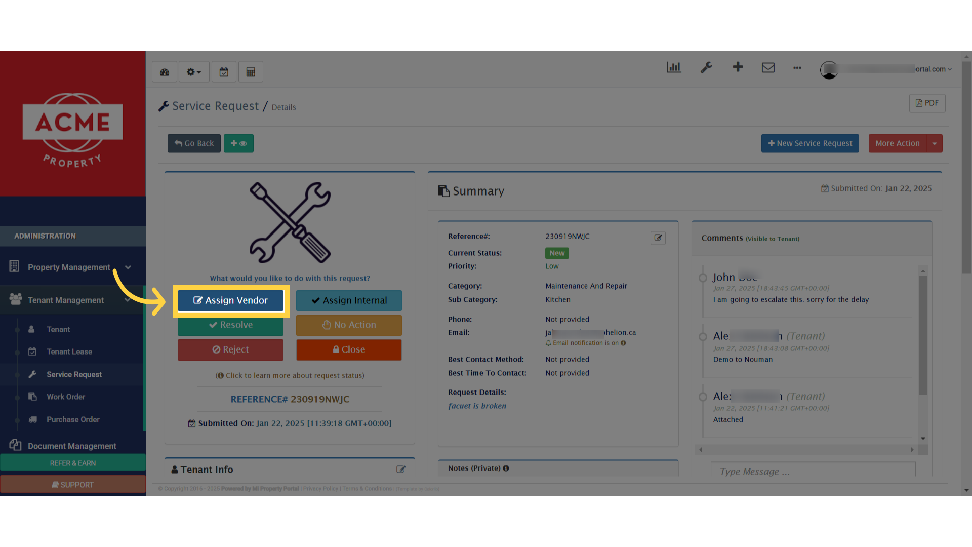 Click 'Assign Vendor'