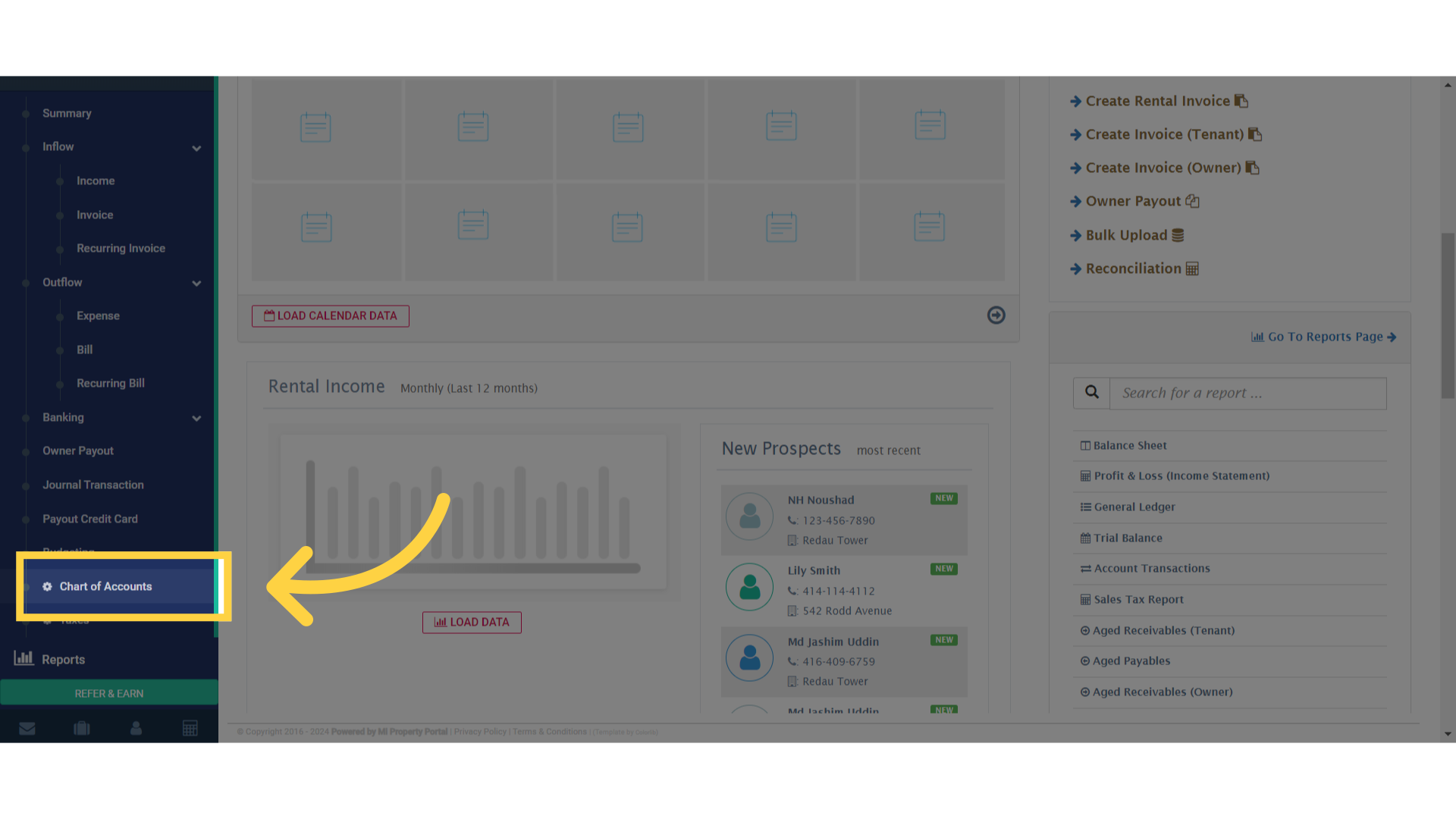 Click 'Chart of Accounts'