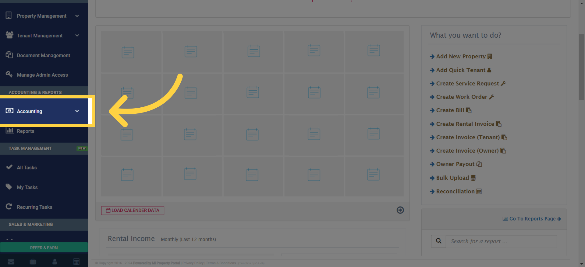 Click to the 'Accounting' dropdown. 
