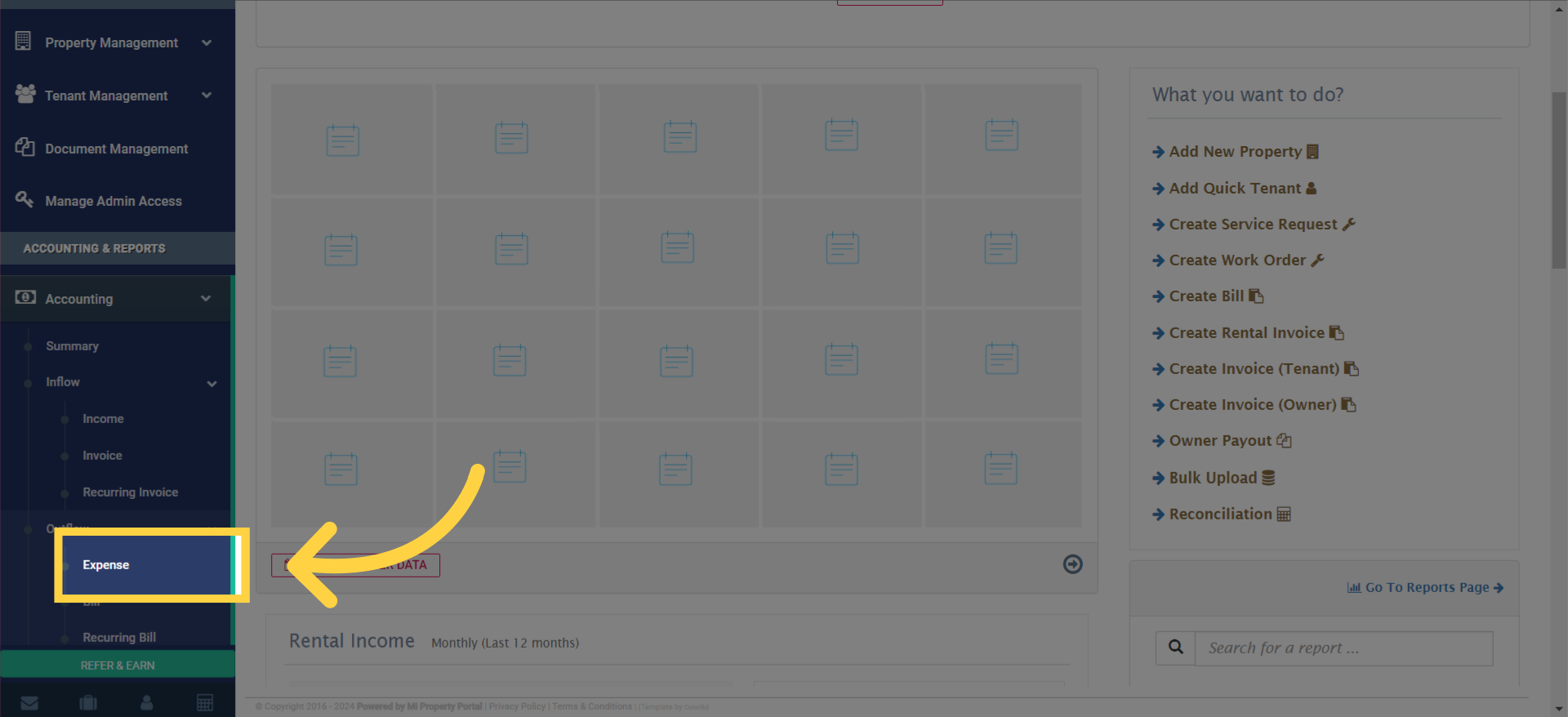 Click 'Expense'