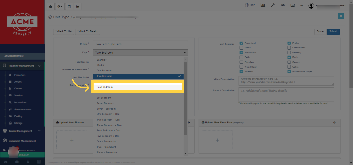 Select the appropriate new 'Type' if further changes are needed