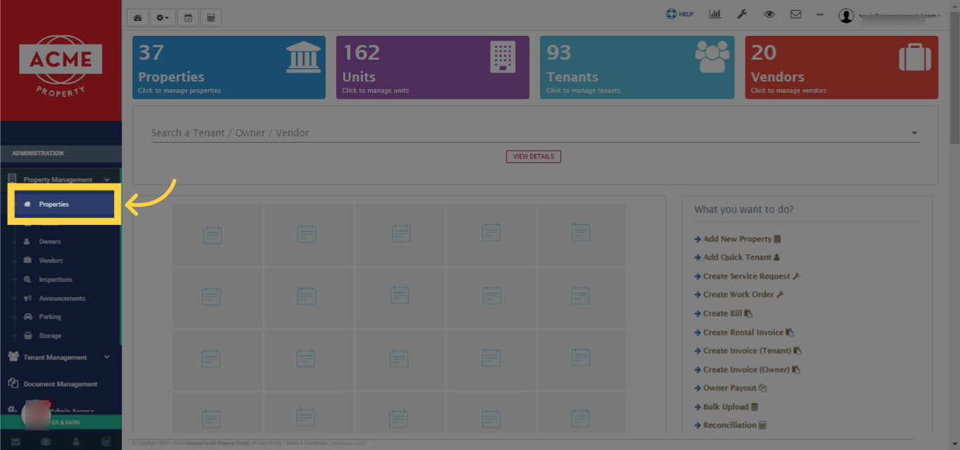 Click again on 'Properties' to refresh your view