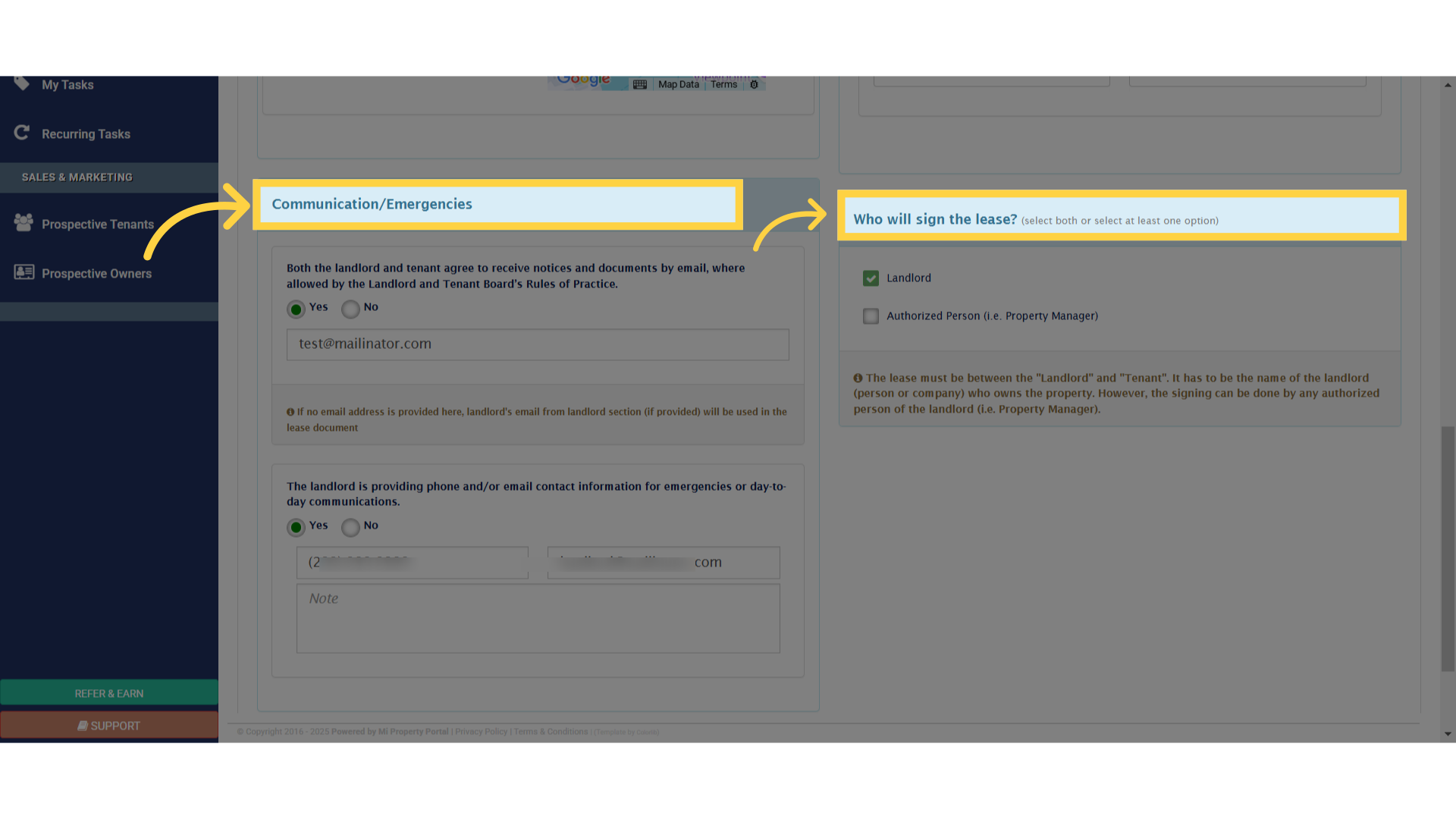 Click 'Communication/Emergencies'