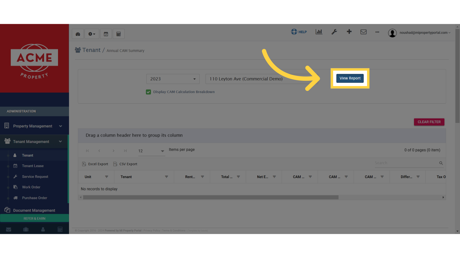 Click 'View Report'