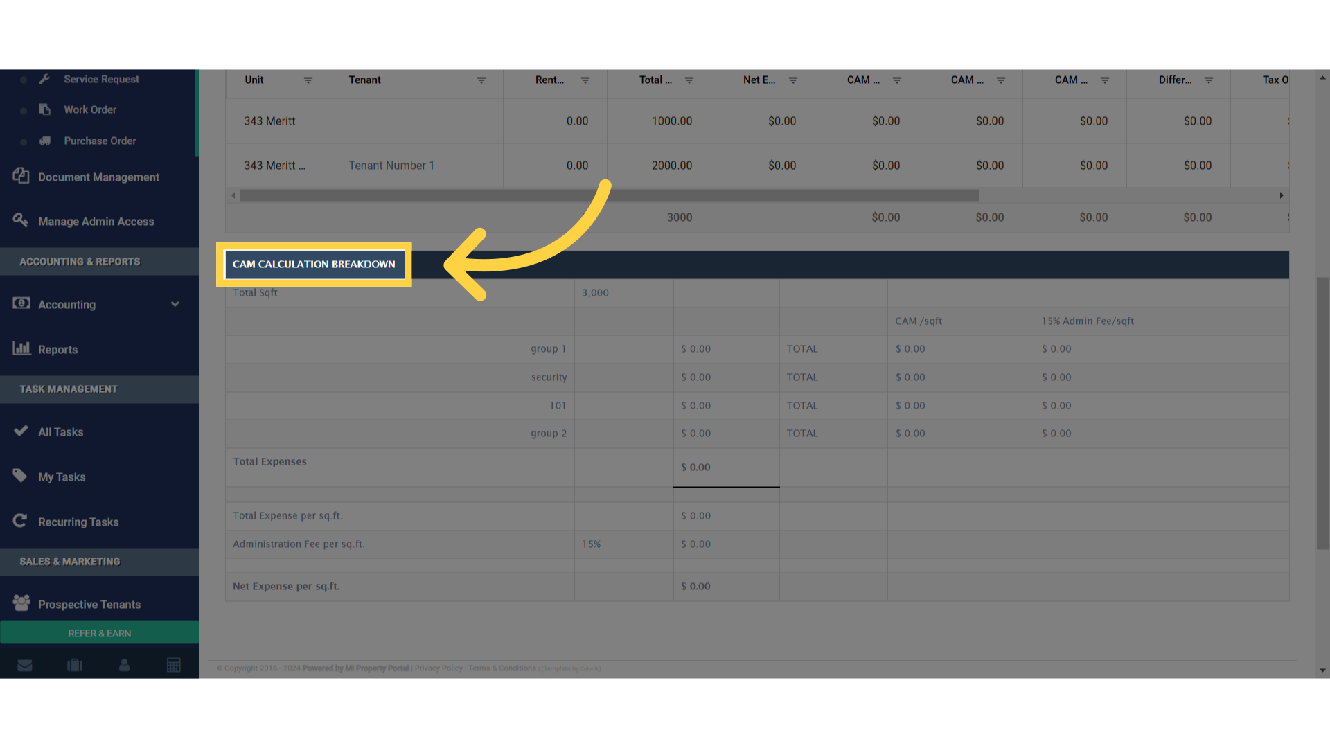 Click 'CAM CALCULATION BREAKDOWN'